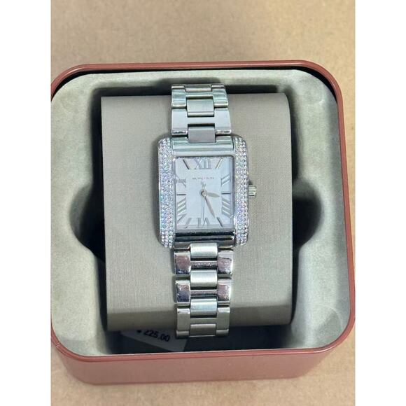 Michael Kors MK4642 Mini Emery Pave Silver-Tone Ladies Watch - Picture 1 of 5